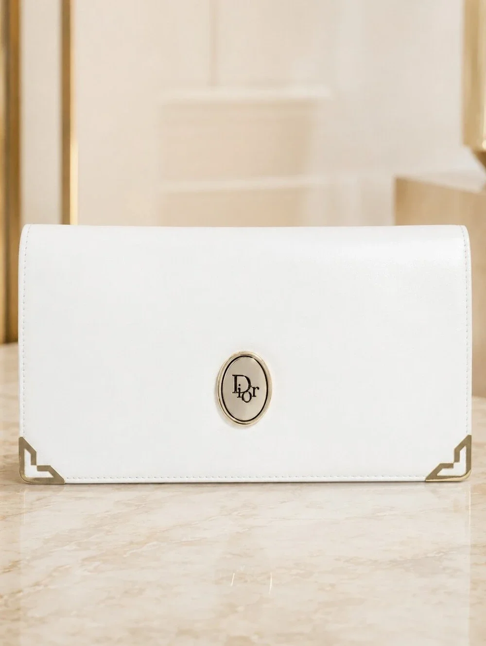 Vintage 1970s Christian Dior Clutch Bag or Pochette in Ivory - MSRP $1200